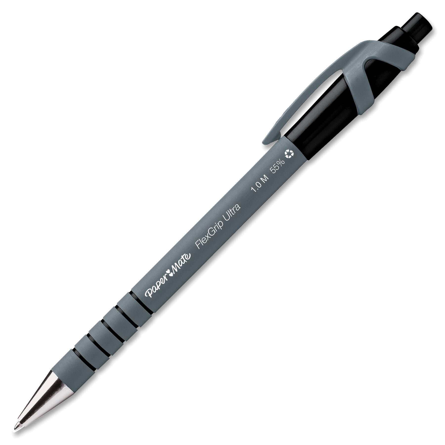 PEN BLACK BALLPOINT FLEXGRIP RETRAC MEDIUM PACK OF 12
