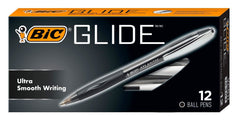 PEN BLACK GLIDE RETRACTABLE MEDIUM 1.0MM PACK OF 12