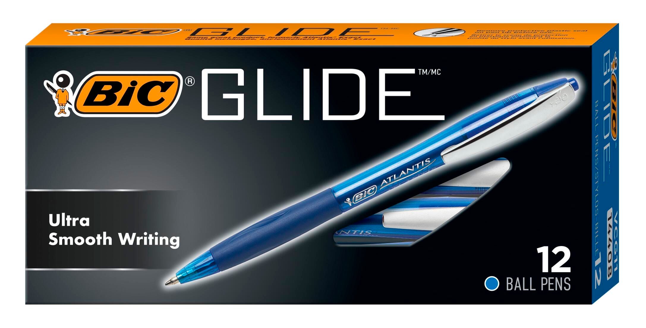 PEN BLUE GLIDE RETRACTABLE MEDIUM 1.0MM PACK OF 12
