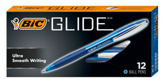 PEN BLUE GLIDE RETRACTABLE MEDIUM 1.0MM PACK OF 12