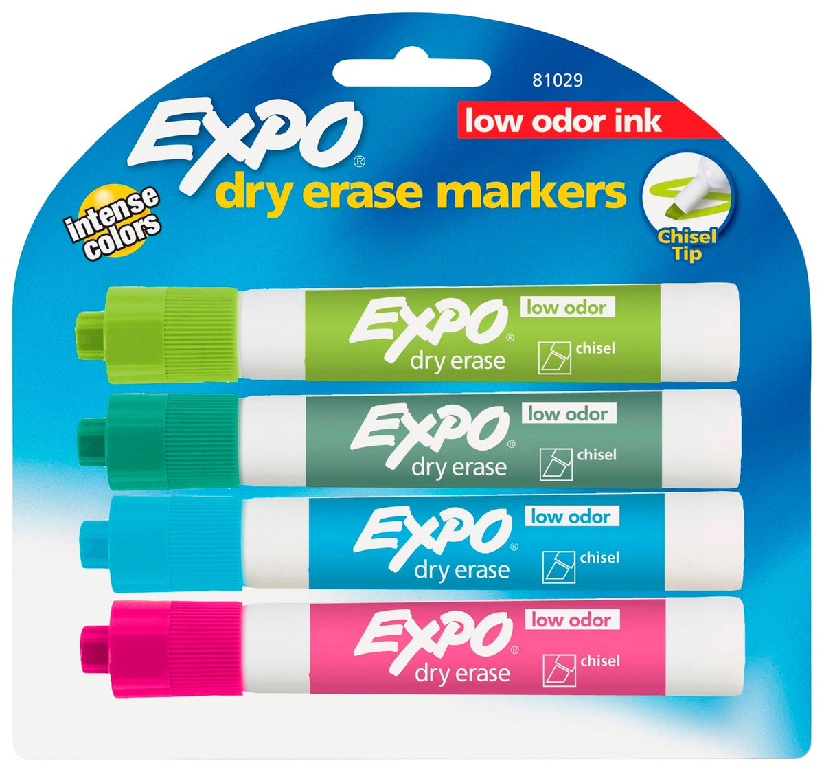 MARKER DRY ERASE LOW ODOR CHISEL FASHION SET OF 4