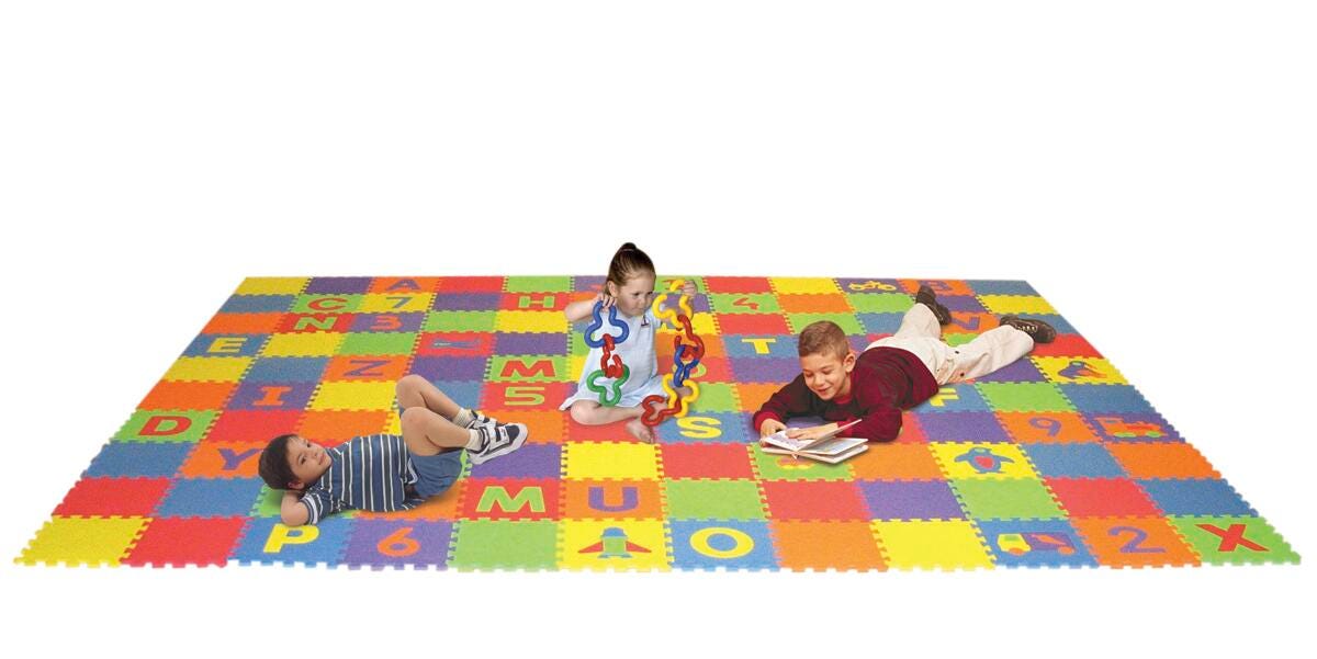 PUZZLE FLOOR MAT LETTERS NUMBERS - SET OF 120