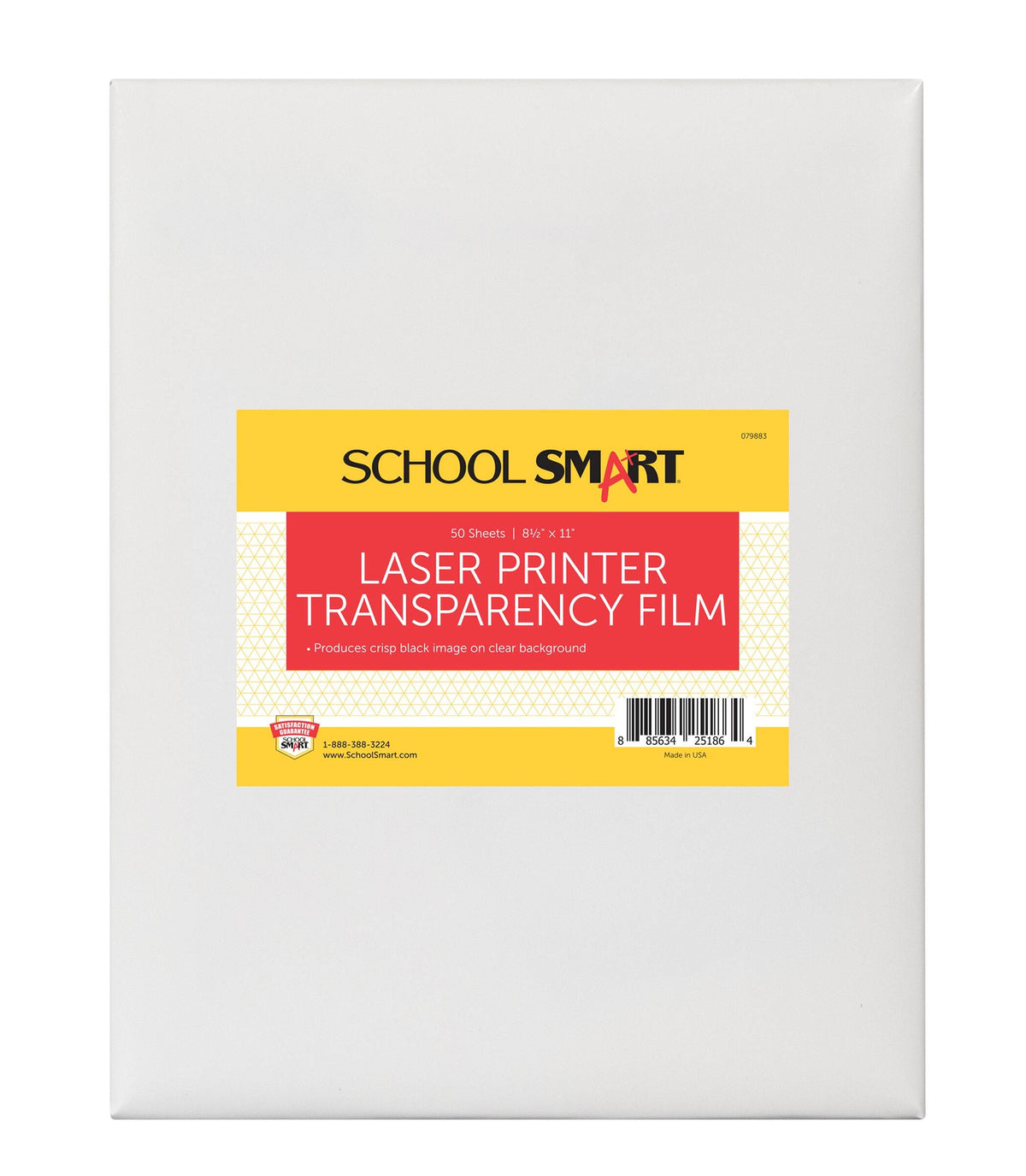 TRANSPARENCY FILM LASER W/O STRIP PACK OF 50 - SCHOOL SMART