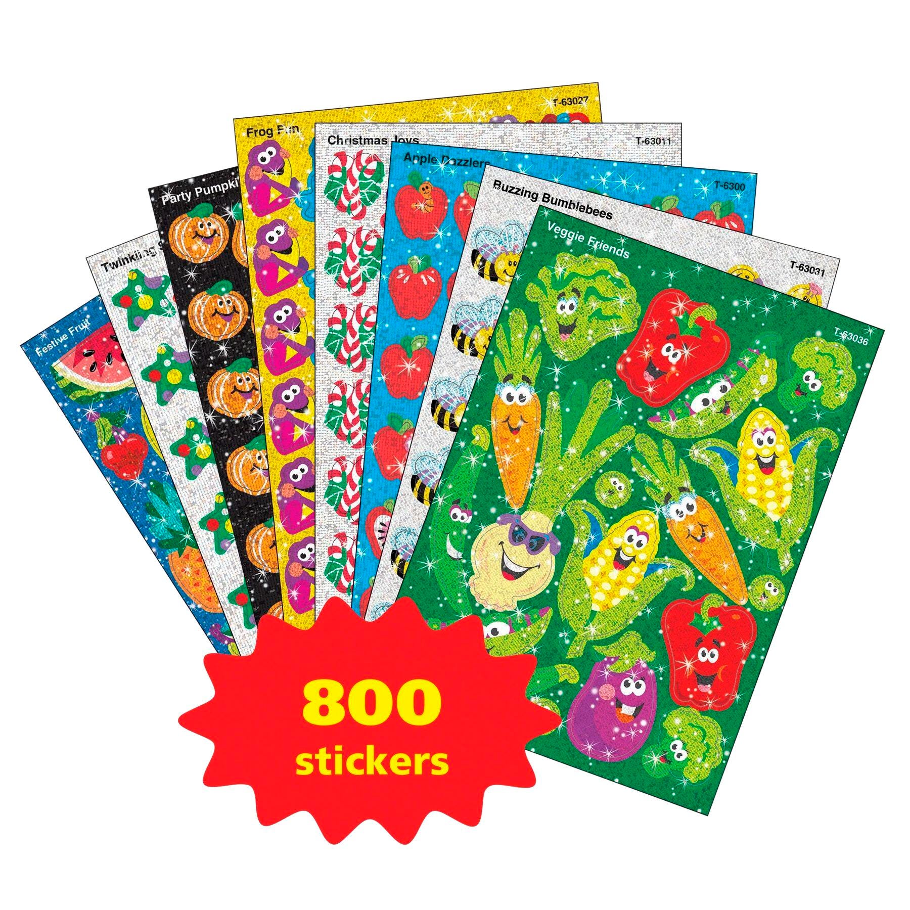 STICKERS SPARKLE STICKER VARIETY PACK PACK OF 800