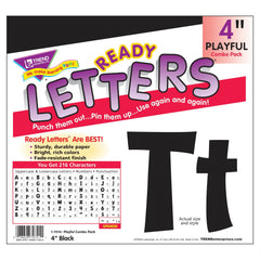 LETTERS READY TREND 4 IN PLAYFUL BLACK SET OF 216