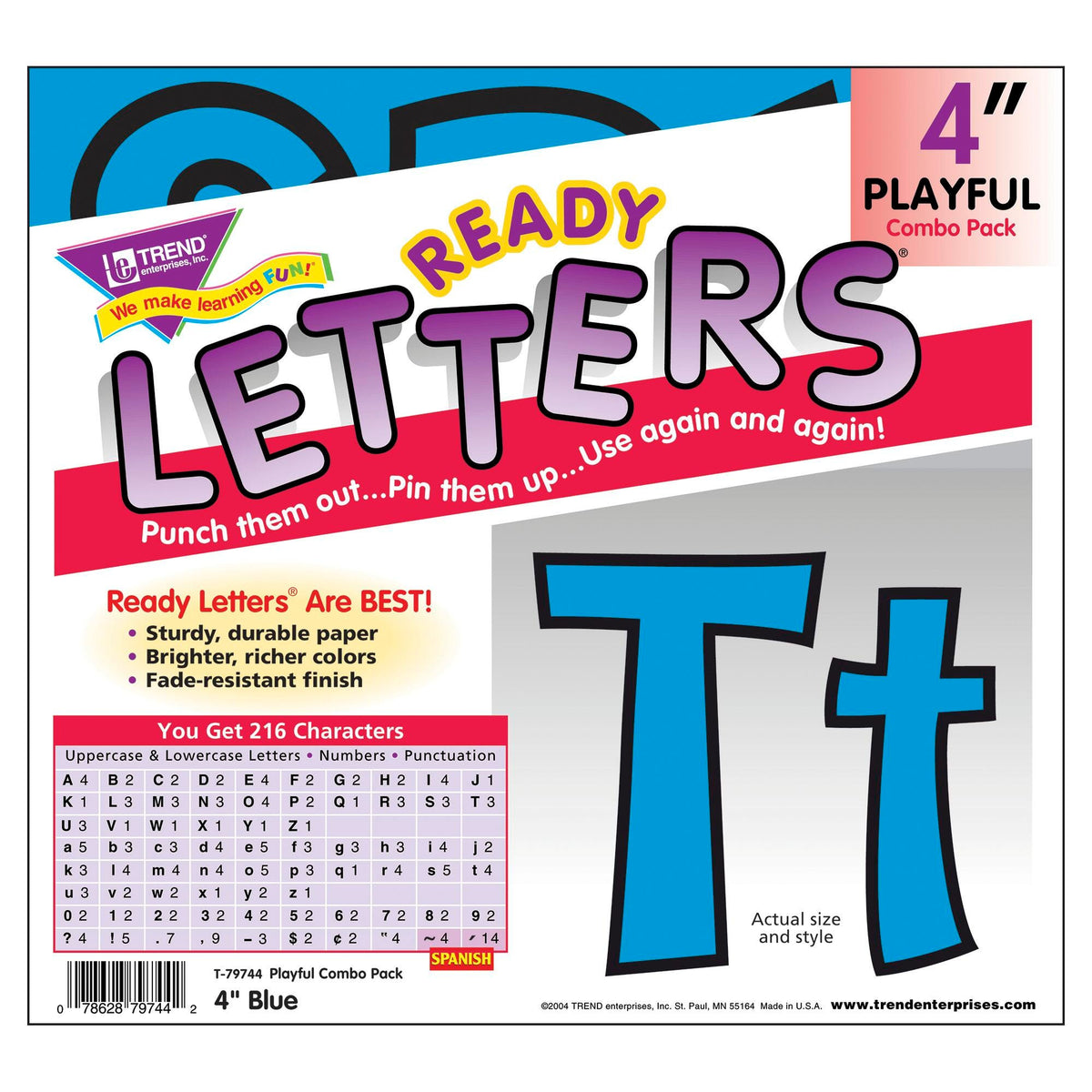 LETTERS READY TREND 4 IN PLAYFUL BLUE SET OF 216