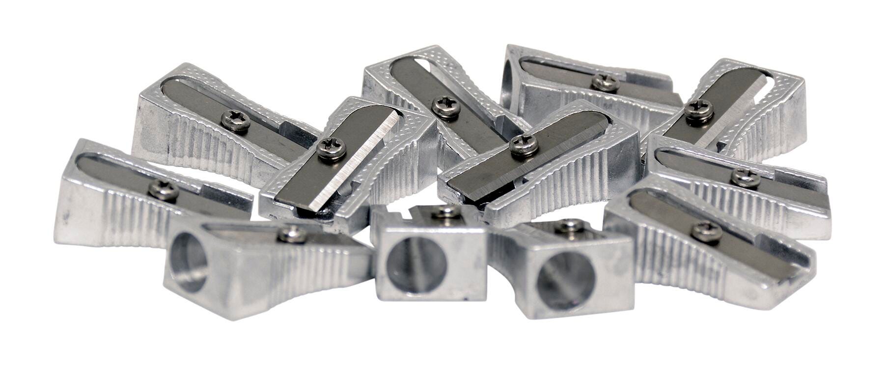 SHARPENER 1 HOLE ALUM PACK OF 12 - SCHOOL SMART
