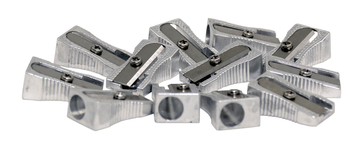 SHARPENER 1 HOLE ALUM PACK OF 12 - SCHOOL SMART