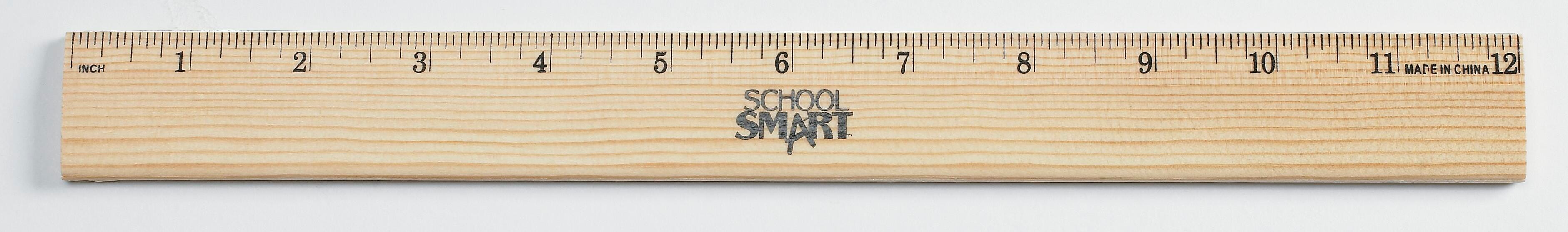 RULER WOOD METAL EDGE 12 IN - SCHOOL SMART