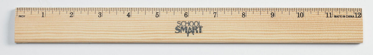 RULER WOOD METAL EDGE 12 IN - SCHOOL SMART