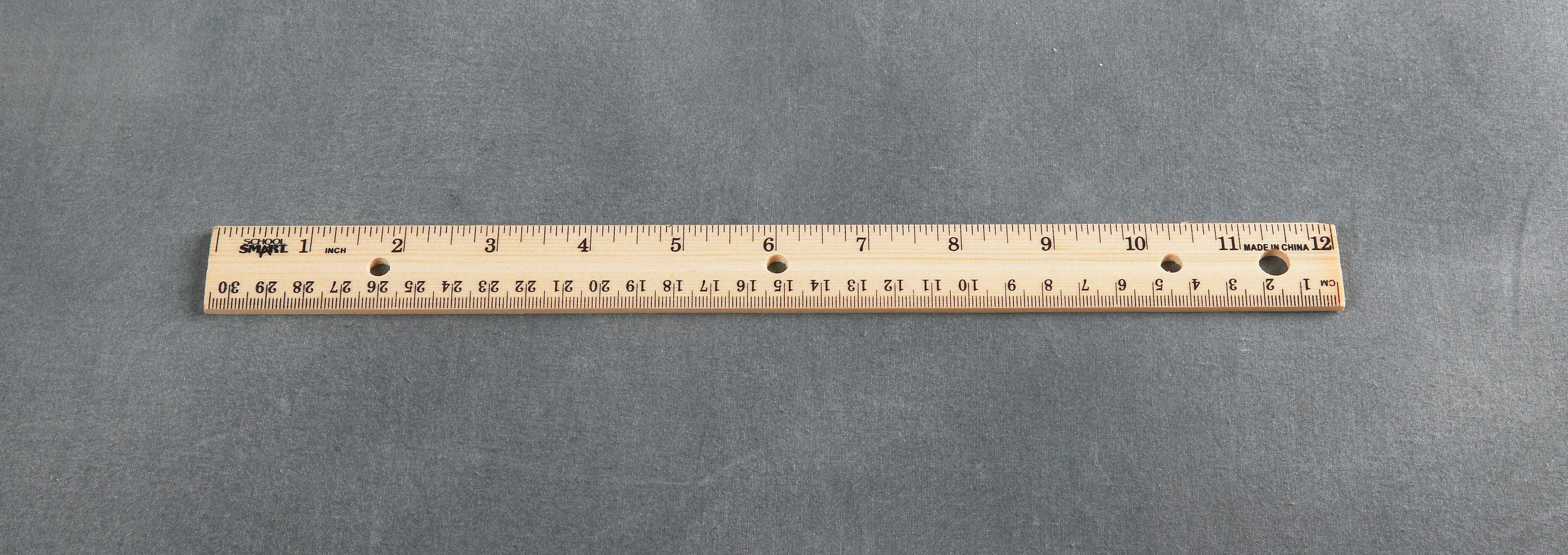 RULER WOOD BRASS EDGE 12 IN - SCHOOL SMART