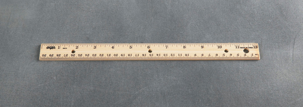 RULER WOOD BRASS EDGE 12 IN PK OF 12 - SCHOOL SMART