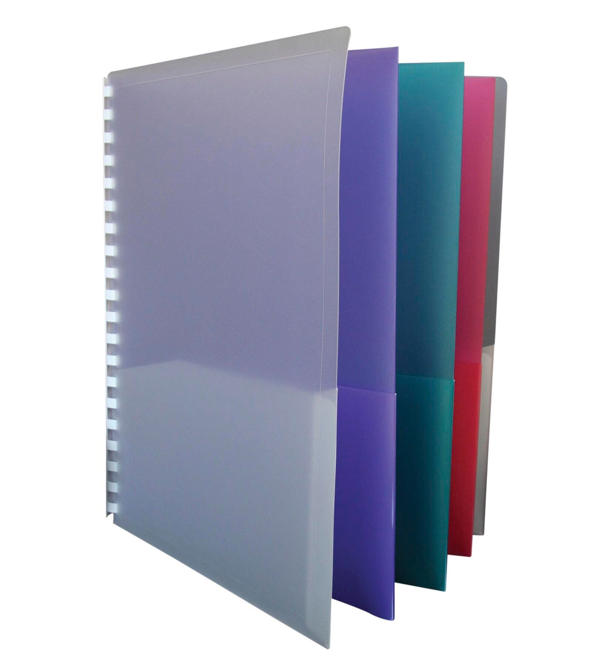 FOLDER 8-POCKET POLY ASSORTED COLORS SCHOOL SMART