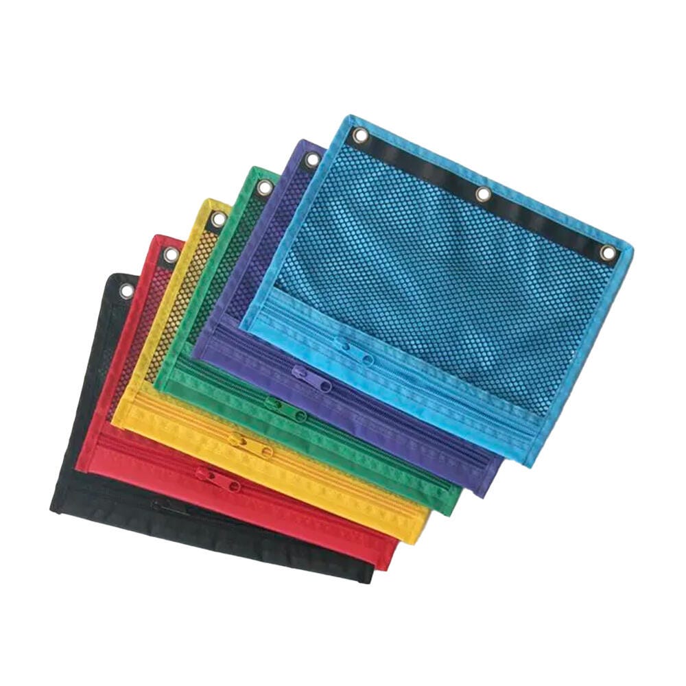 BINDER POUCH W/ZIPPER 10X7.5 IN ASST COLOR PK OF 12 - SCHOOL SMART
