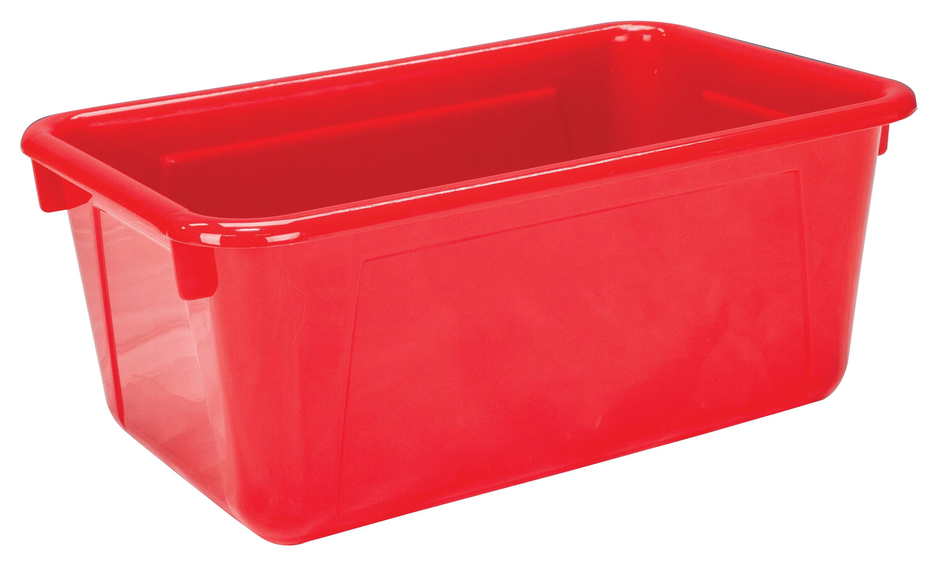 SCHOOL SMART PRIMARY COLORS STORAGE BIN - 7-7/8 X 12-1/4 X 5-3/8  - RED - EACH