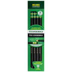 PENCIL TICONDEROGA STANDARD TRI-WRITE #2 BLK PACK OF 12