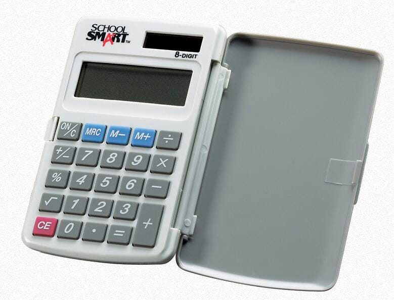SCHOOL SMART CALCULATOR - 8 DIGIT POCKET - 1 AG10 BATTERY INCLUDED