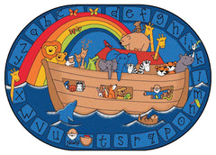 CARPETS FOR KIDS - KIDSVALUE PLUS ALPHABET NOAH - 4 FT X 6 FT OVAL