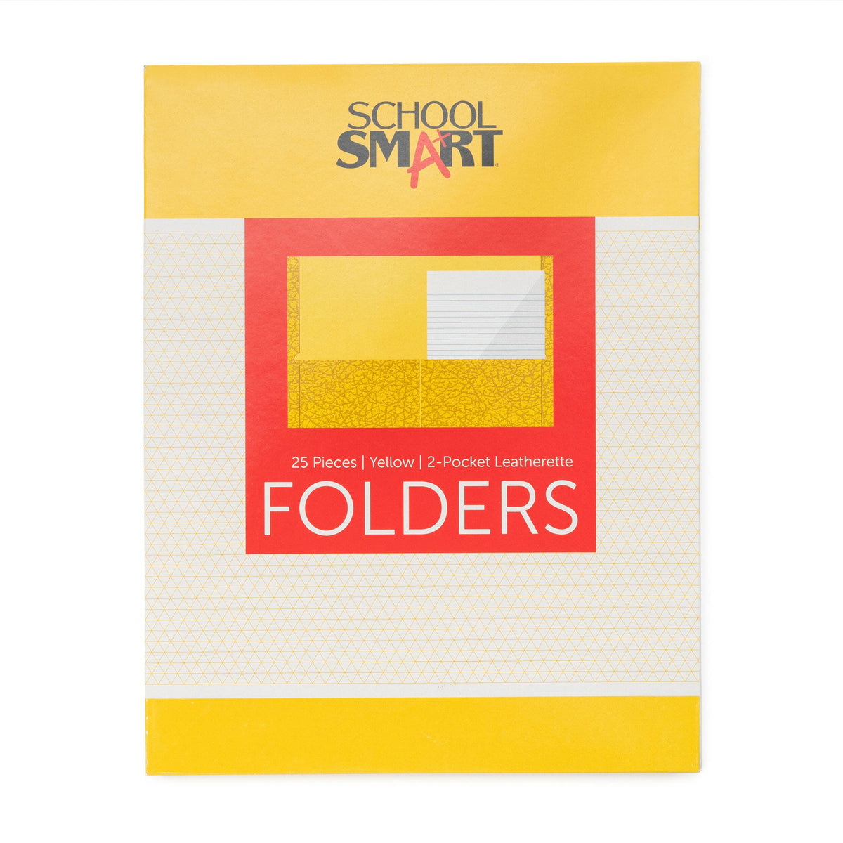 FOLDER 2-POCKET 9X12 YELLOW PACK OF 25 - SCHOOL SMART