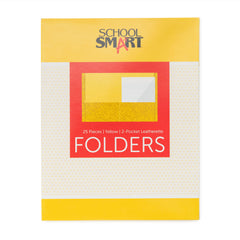 FOLDER 2-POCKET 9X12 YELLOW PACK OF 25 - SCHOOL SMART