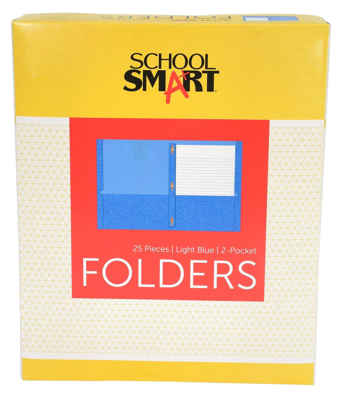 FOLDER 2-POCKET W/FASTENERS LT BLUE PACK OF 25 SCHOOL SMART