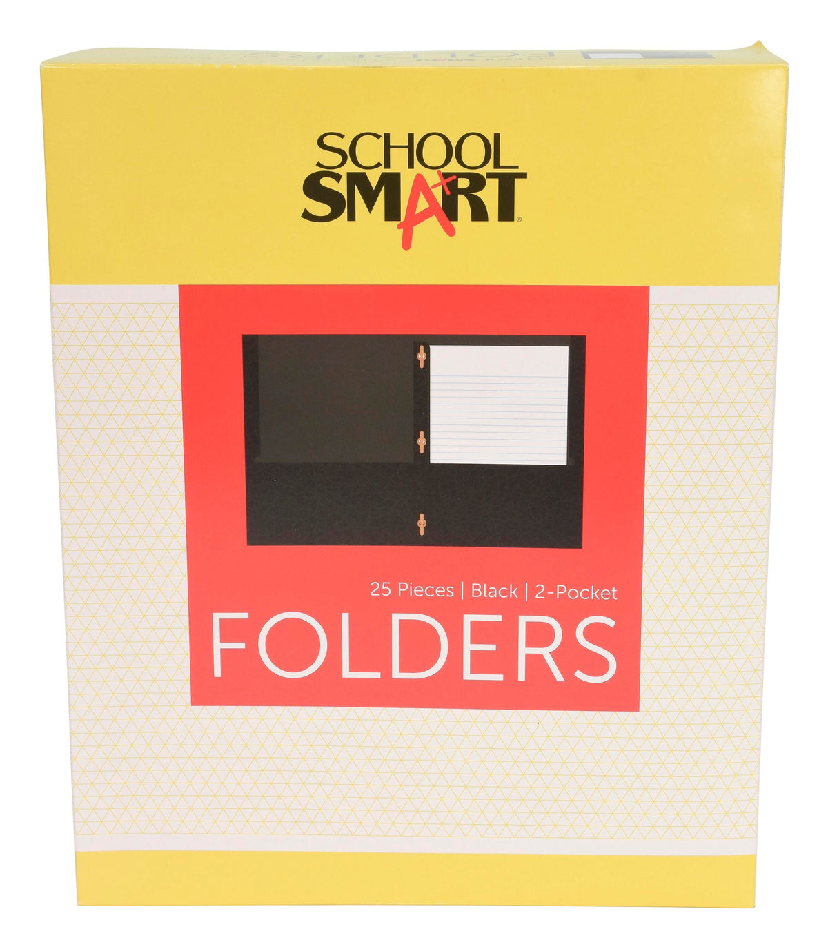 FOLDER 2-POCKET W/FASTENERS BLACK PACK OF 25 SCHOOL SMART