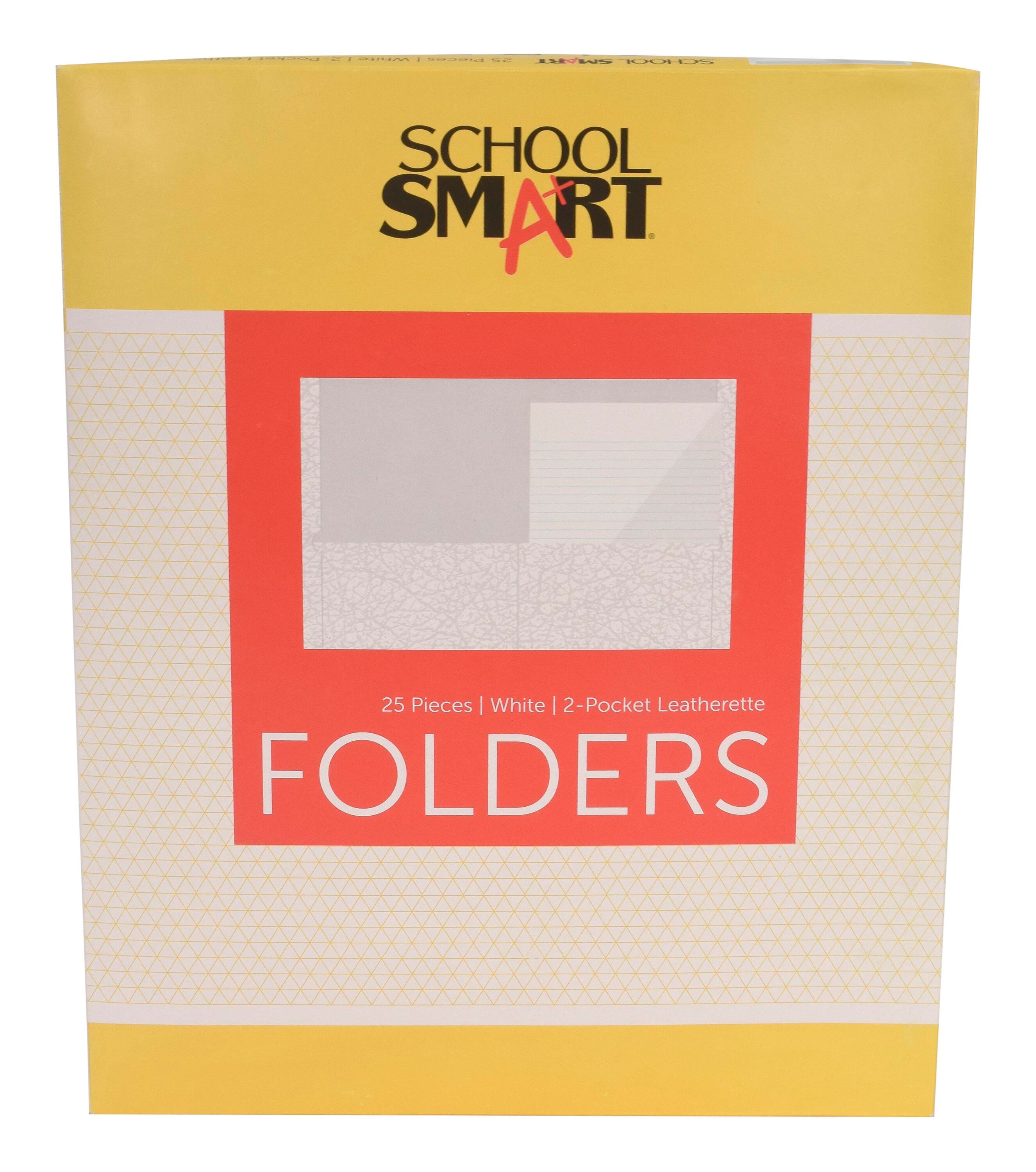 FOLDER 2-POCKET WHITE PACK OF 25 - SCHOOL SMART