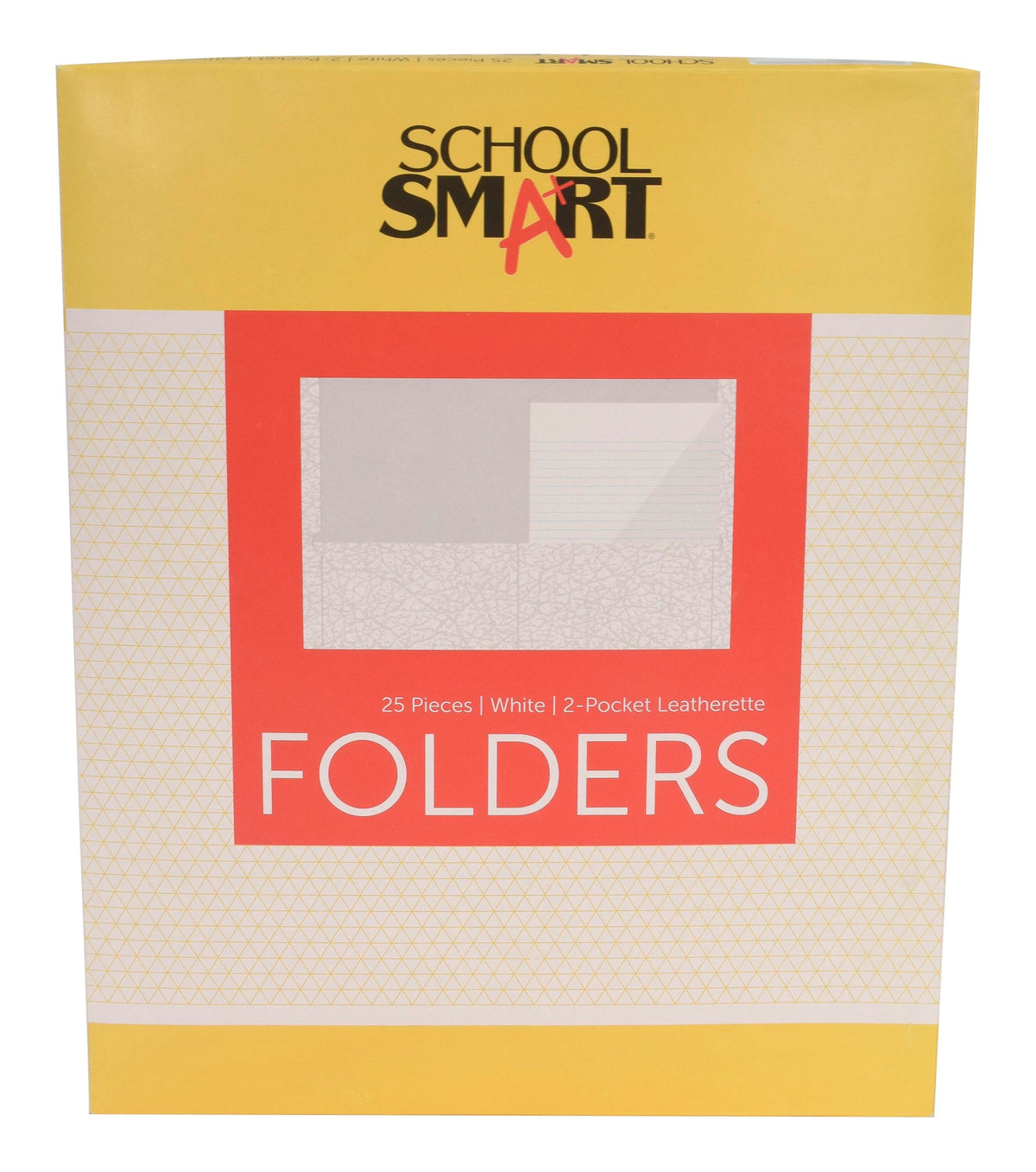 FOLDER 2-POCKET WHITE PACK OF 25 - SCHOOL SMART