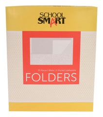 FOLDER 2-POCKET WHITE PACK OF 25 - SCHOOL SMART