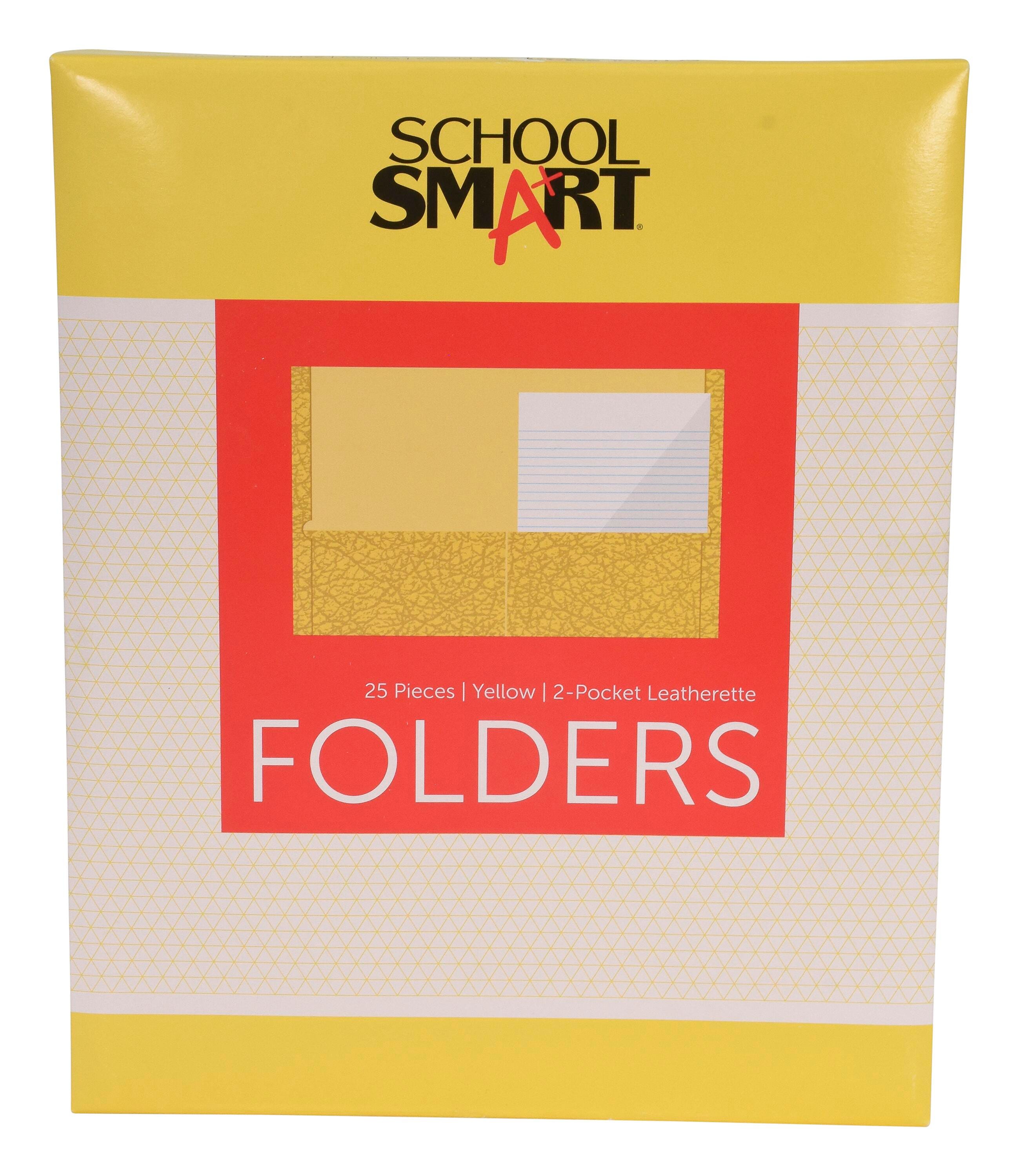 FOLDER 2-POCKET YELLOW PACK OF 25 - SCHOOL SMART
