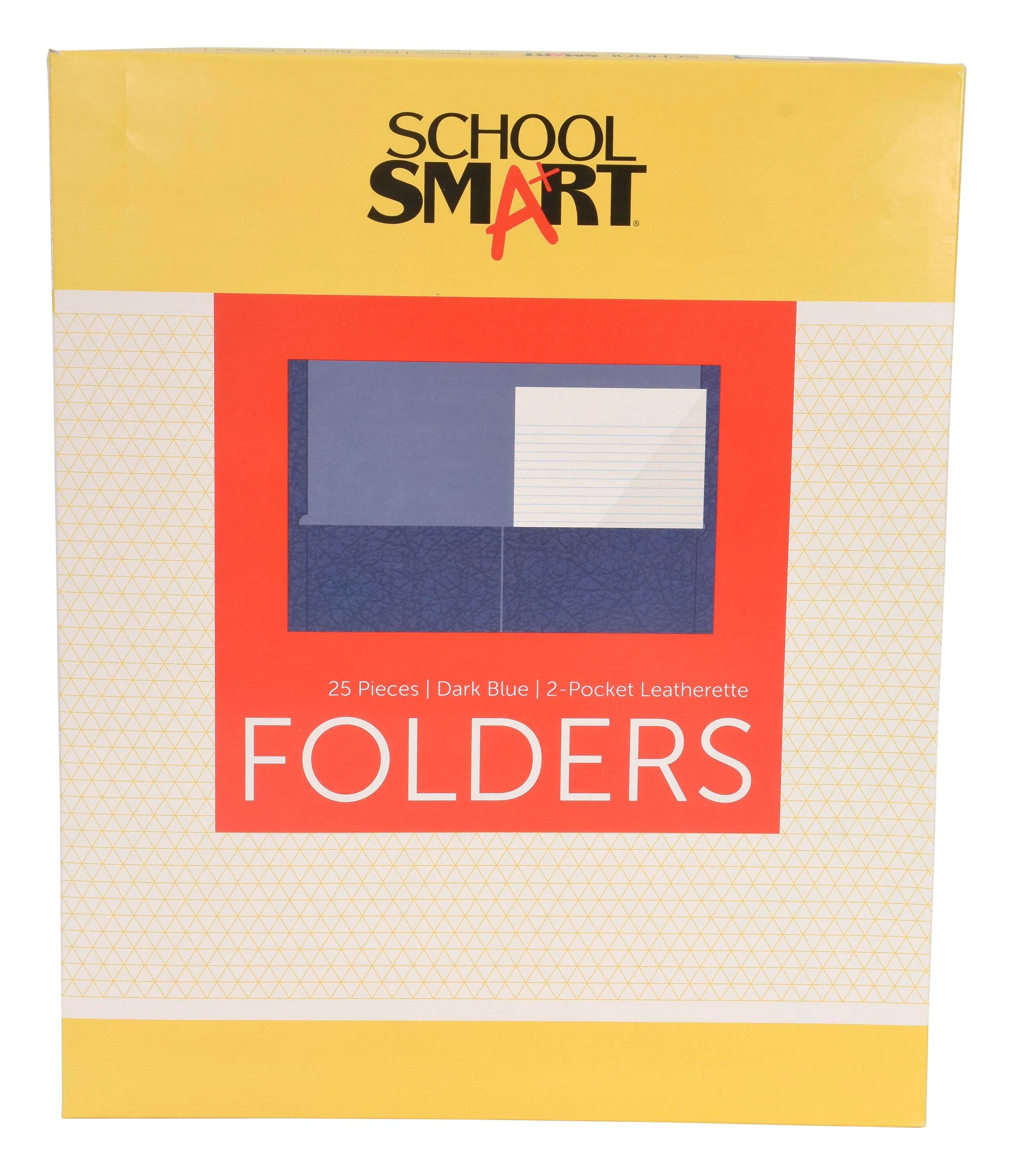 FOLDER 2-POCKET DK BLUE PACK OF 25 - SCHOOL SMART