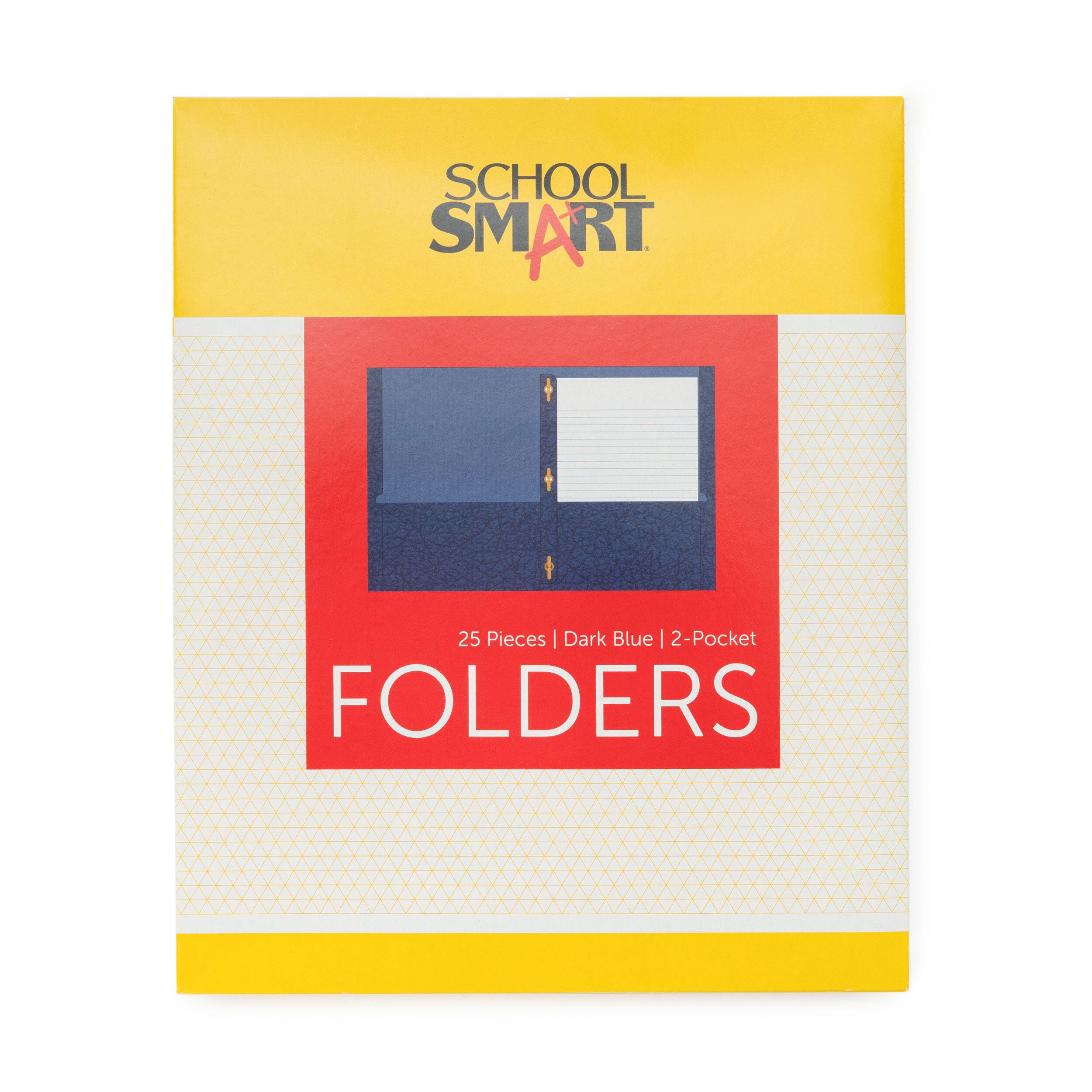 FOLDER 2-POCKET W/FASTENERS DK BLUE PACK OF 25 SCHOOL SMART