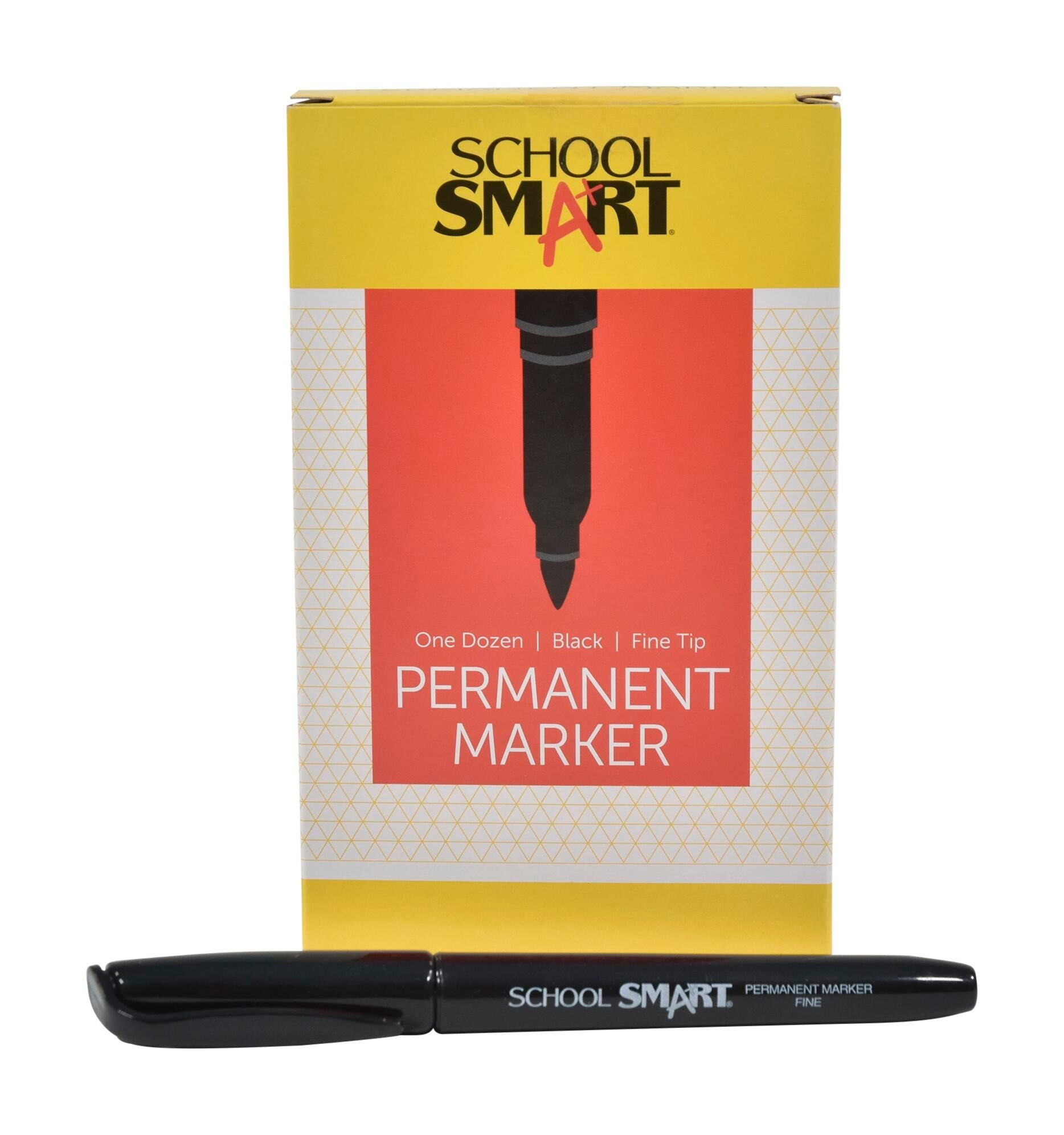 MARKER FINE LINE BLACK FINE PACK OF 12 - SCHOOL SMART
