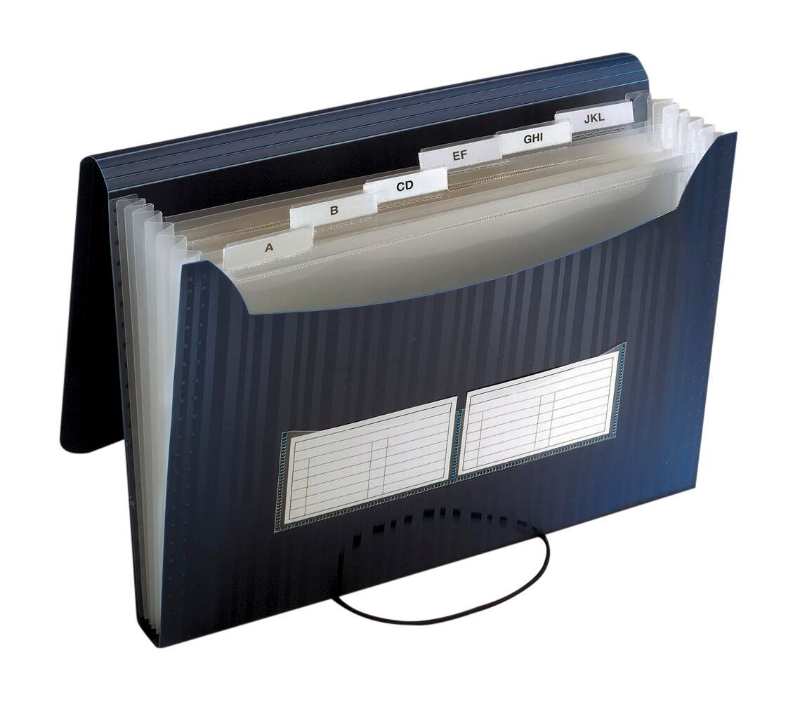 EXPANDING FILE 7 POCKET LETTER BLACK - SCHOOL SMART