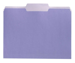 FILE FOLDER REVERSIBLE SCHOOL SMART LETTER 1/3 CUT LAVENDER PK OF 100