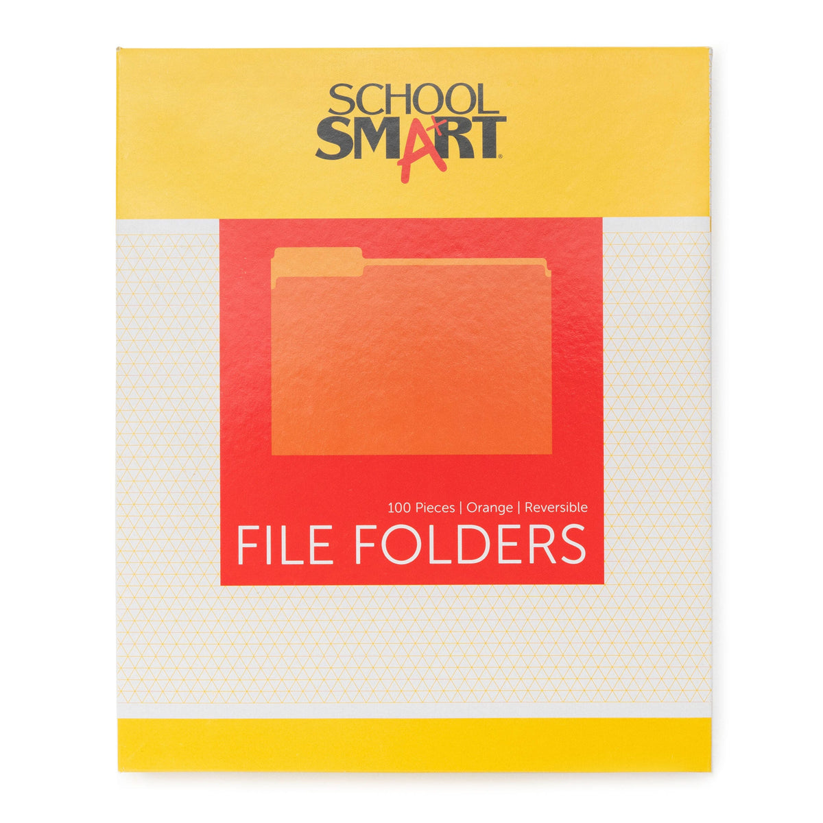 FILE FOLDER REVERSIBLE SCHOOL SMART LETTER 1/3 CUT ORANGE PK OF 100