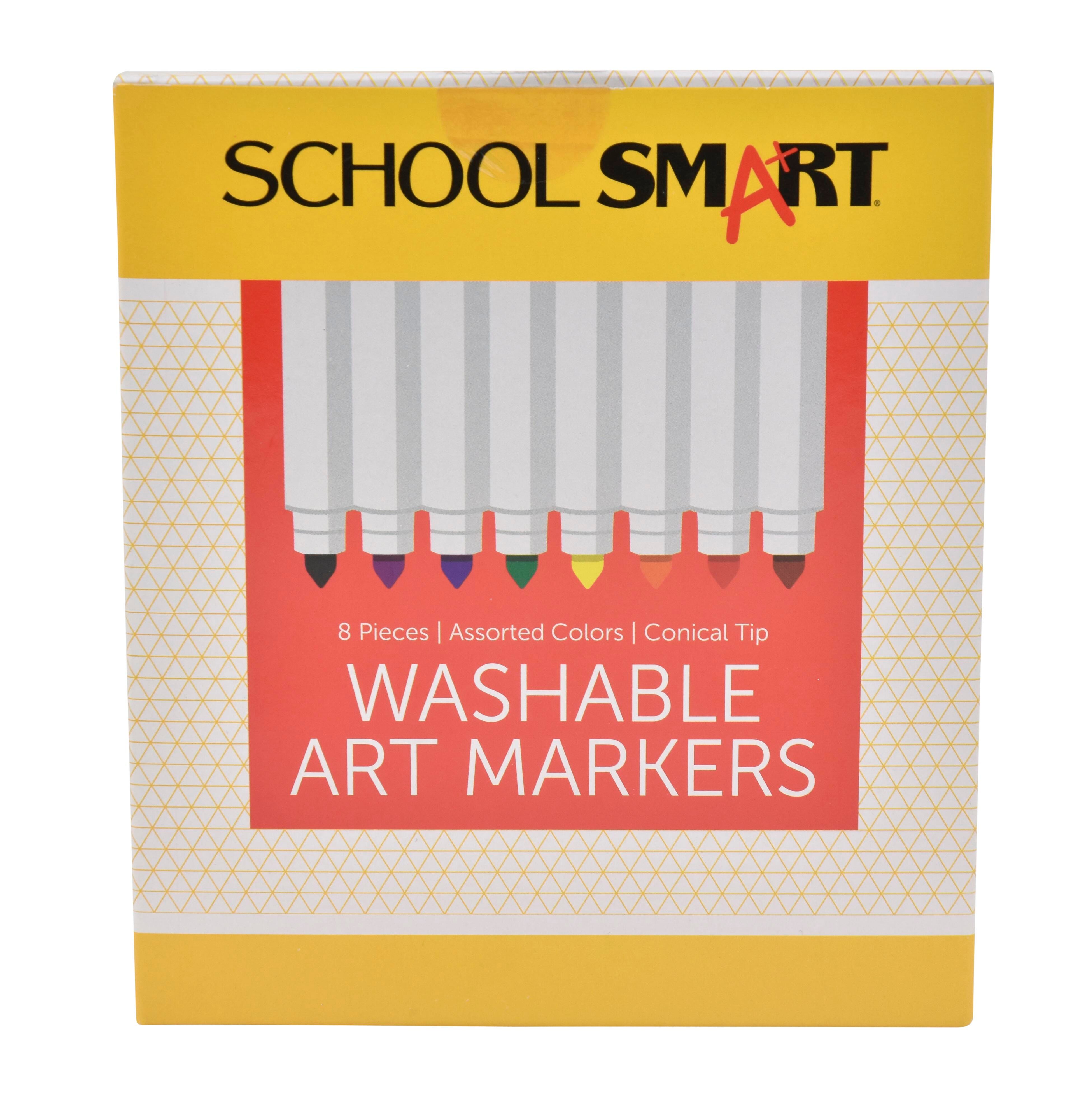 MARKERS WASH SCHOOL SMART CONICAL ASST COLORS SET OF 8