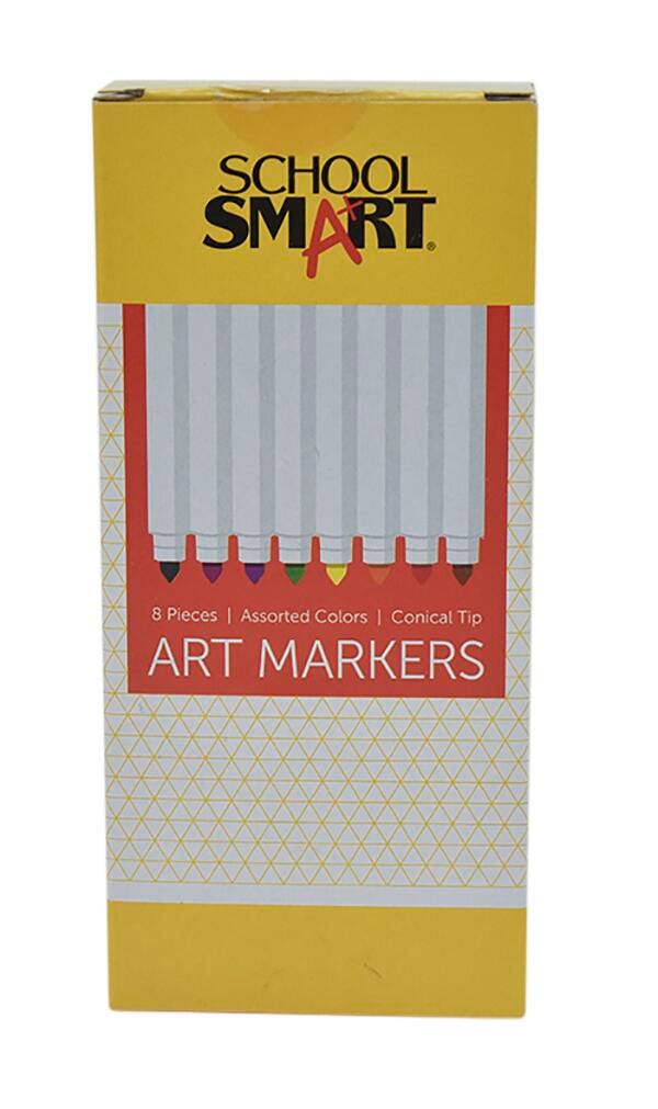MARKERS ART SCHOOL SMART CONICAL ASST COLORS SET OF 8