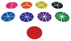 FRACTION CIRCLES PLASTIC 3 1/2 COLOR CODED SET OF 51