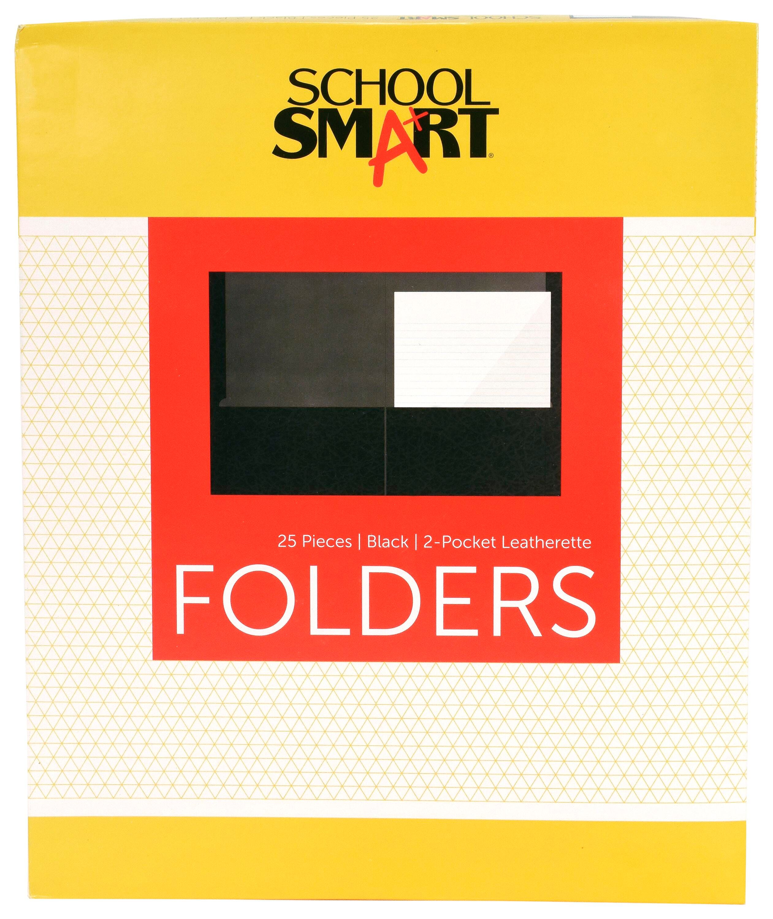 FOLDER 2-POCKET BLACK PACK OF 25 - SCHOOL SMART