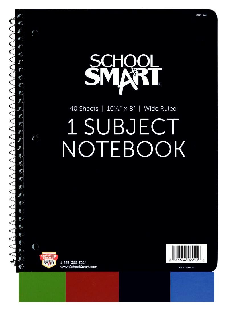 PAPER NOTEBOOK 1 SUBJECT 10.5X8 40 SHEET SCHOOL SMART