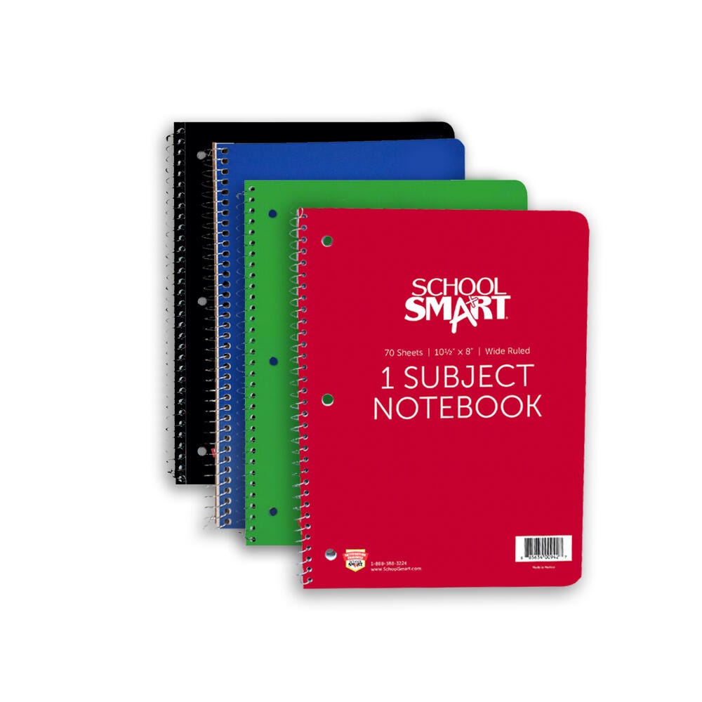 PAPER NOTEBOOK 1 SUBJECT 10.5X8 70 SHEET SCHOOL SMART