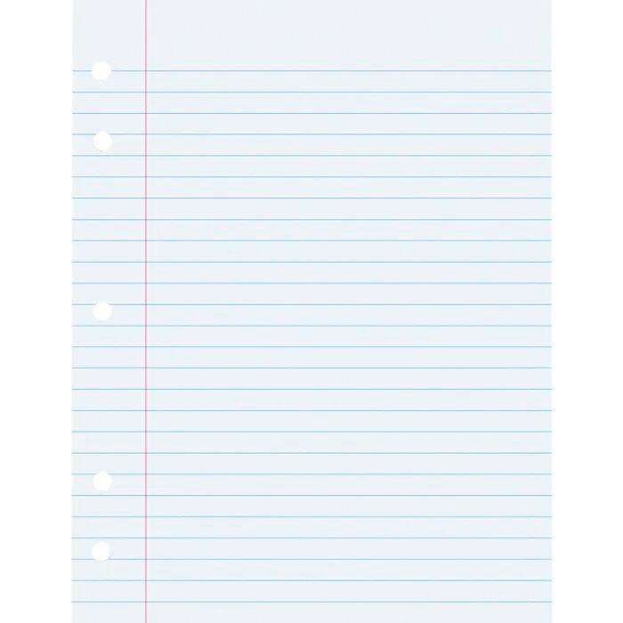PAPER FILLER 8.5X11 15 LB WITH MARGIN 3/8 RULE WHT REAM SCHOOL SMART