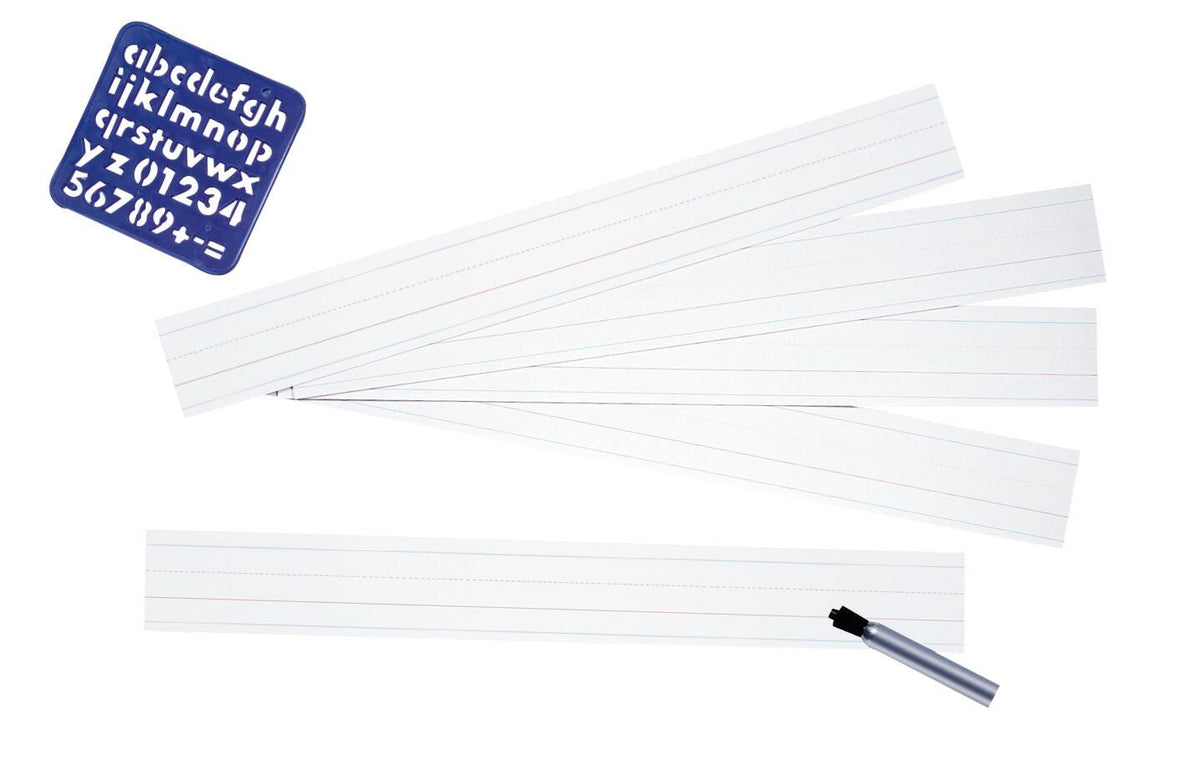 PAPER SENTENCE STRIPS SCHOOL SMART 3X24 IN WHITE PK OF 100