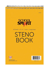 NOTEBOOK STENO 6X9 GREGG RULED GREEN 80 SHTS SCHOOL SMART