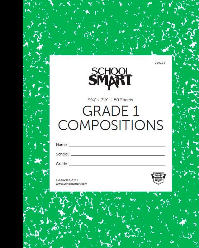 PAPER COMP BOOK 9.75X7.5 GREEN GRADE 1 50 SHTS SCHOOL SMART