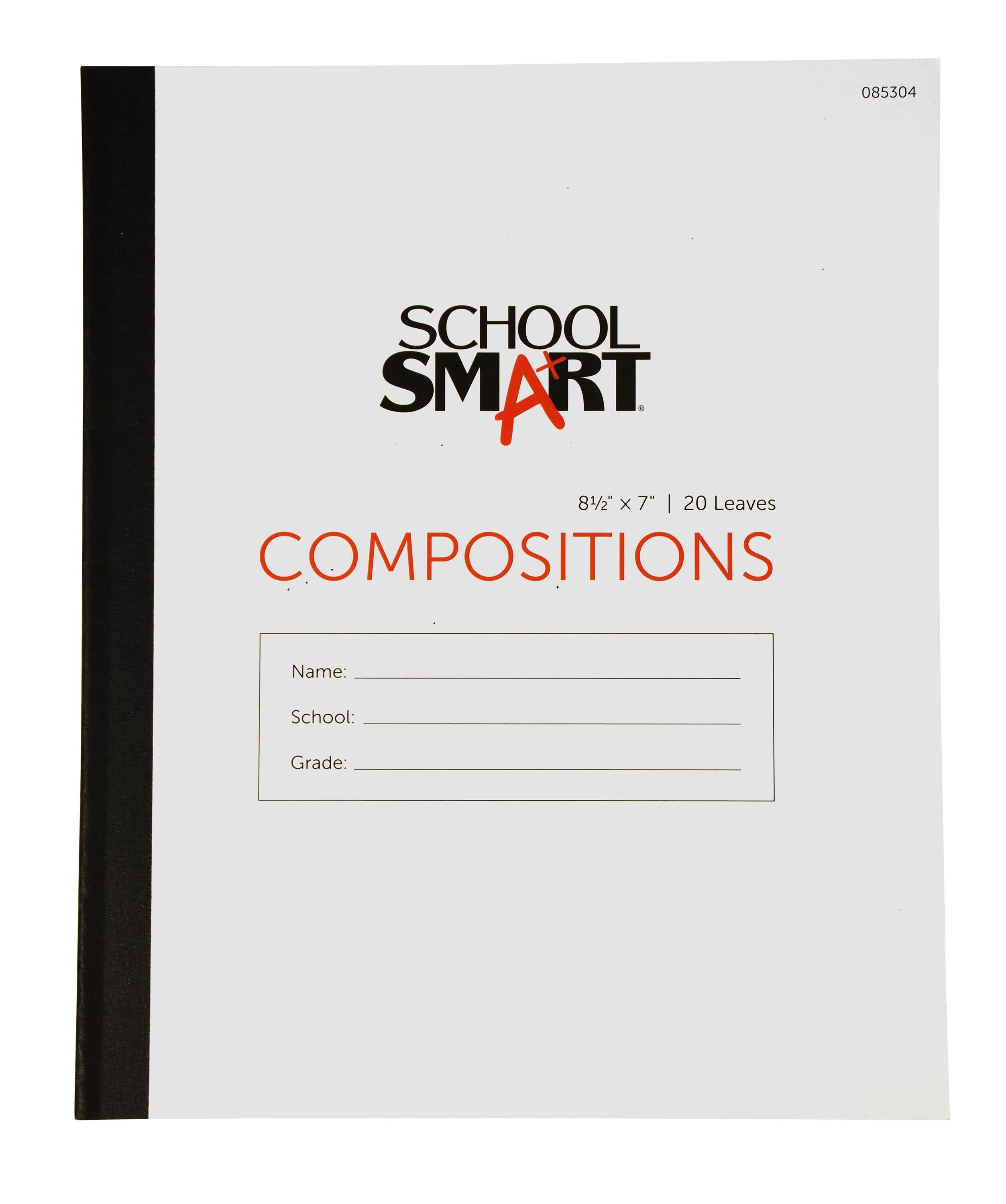 PAPER COMP BOOK 8.5X7 RED MARGIN 20 SHTS SCHOOL SMART