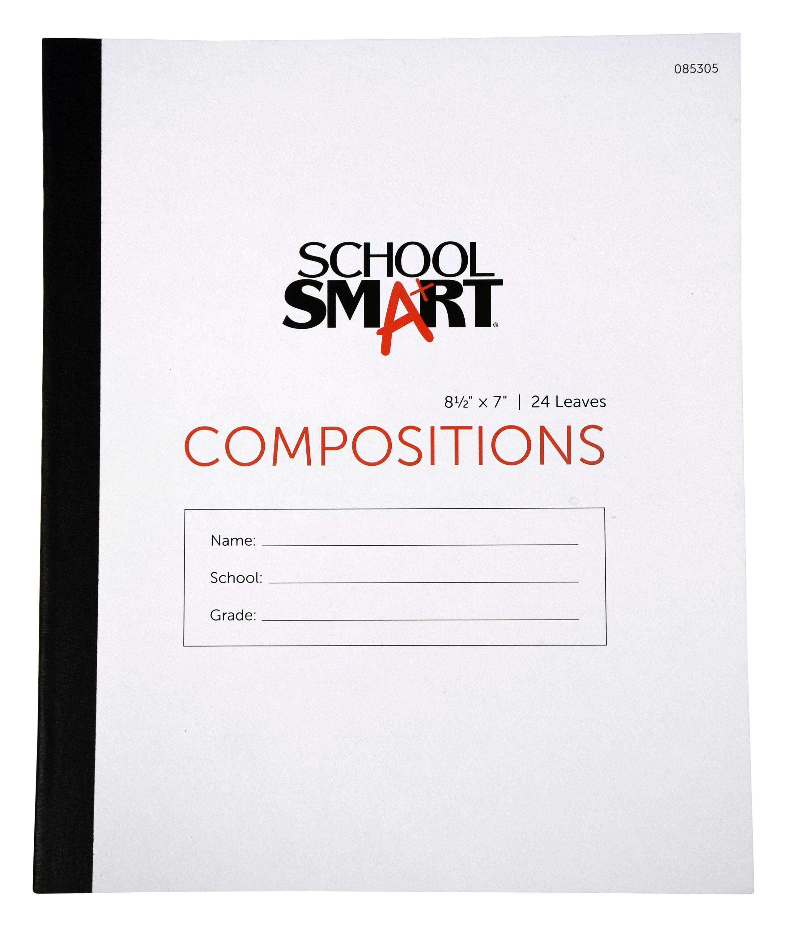 PAPER COMP BOOK 8.5X7 NO MARGIN 24 SHTS SCHOOL SMART