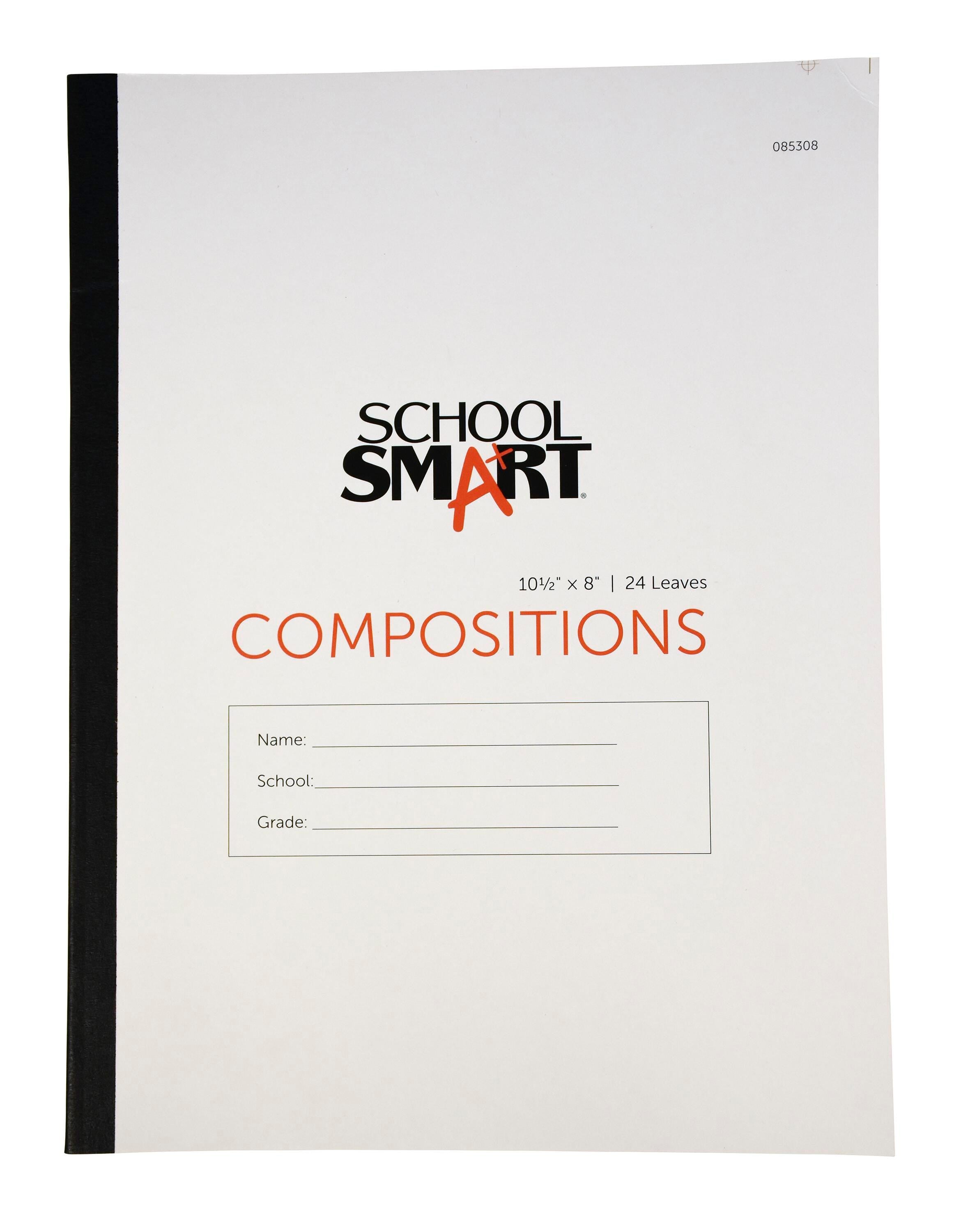 PAPER COMP BOOK 8X10.5 RED MARGIN 24 SHTS SCHOOL SMART