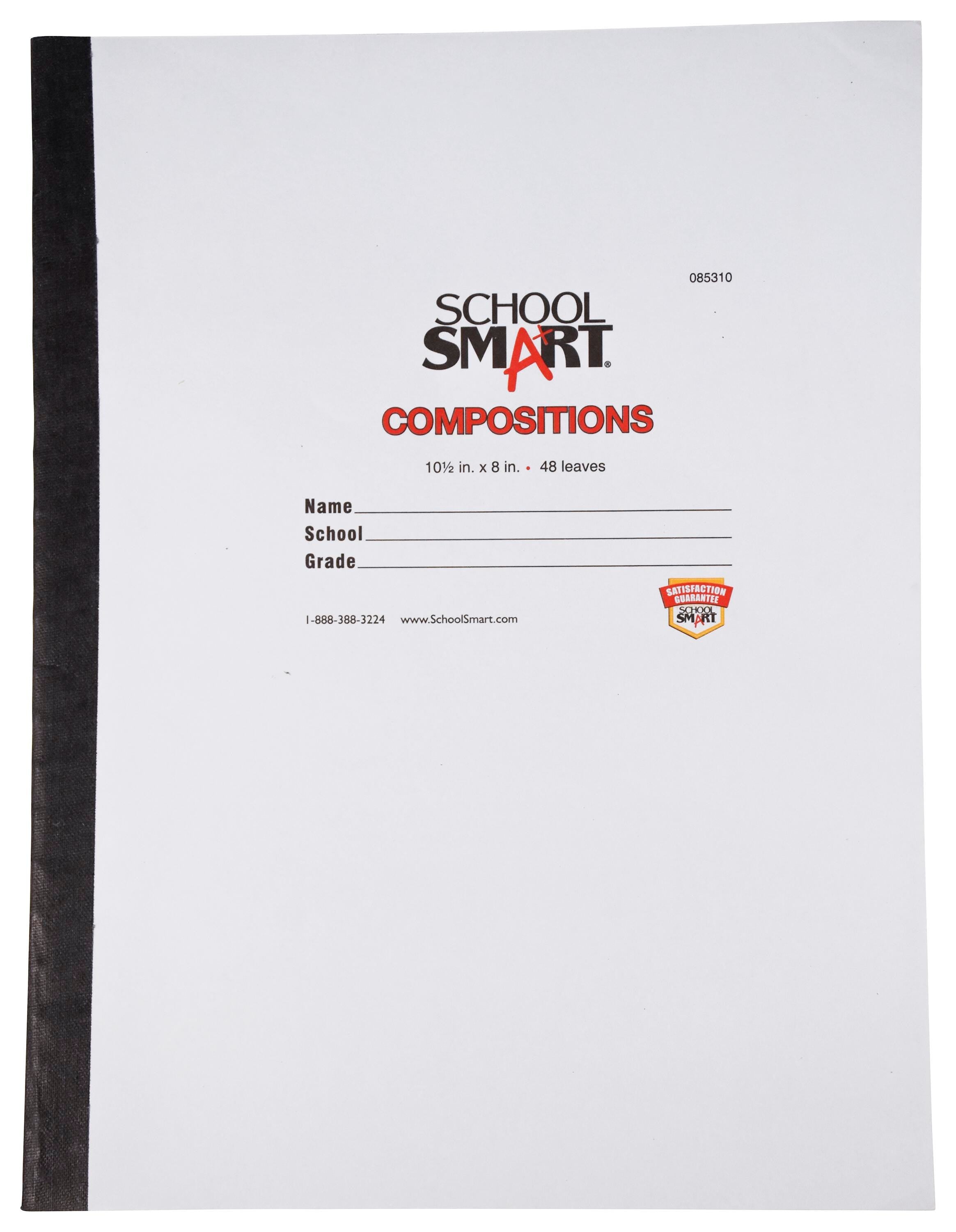 PAPER COMP BOOK 8X10.5 RED MARGIN 48 SHTS SCHOOL SMART